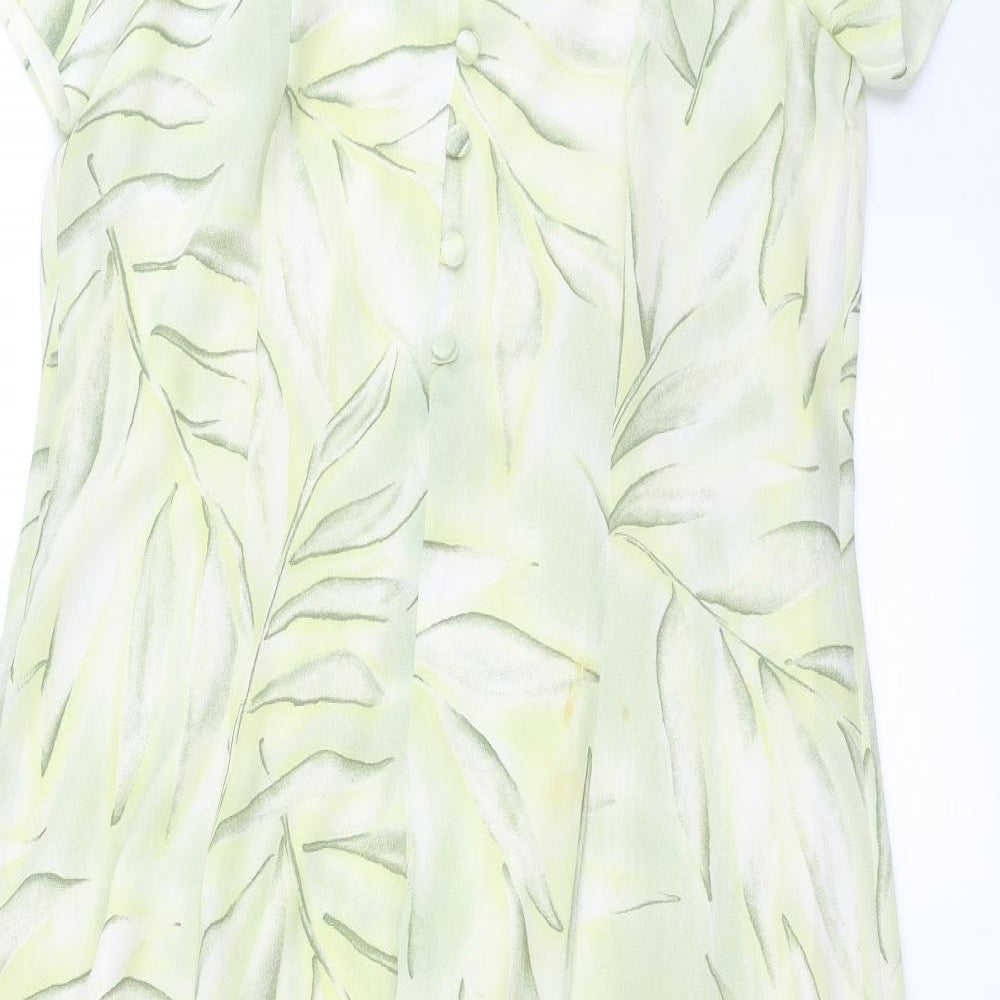 Chianti Womens Green Floral  A-Line  Size 14  - leaf print