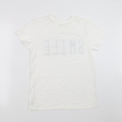 Primark Womens White   Basic T-Shirt Size XS  - SMILE