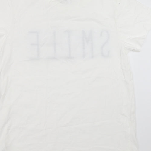 Primark Womens White   Basic T-Shirt Size XS  - SMILE