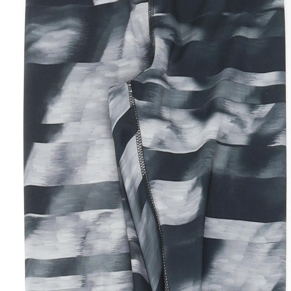 F&F Womens Black Striped  Compression Leggings Size S L29 in