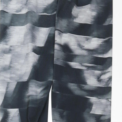 F&F Womens Black Striped  Compression Leggings Size S L29 in