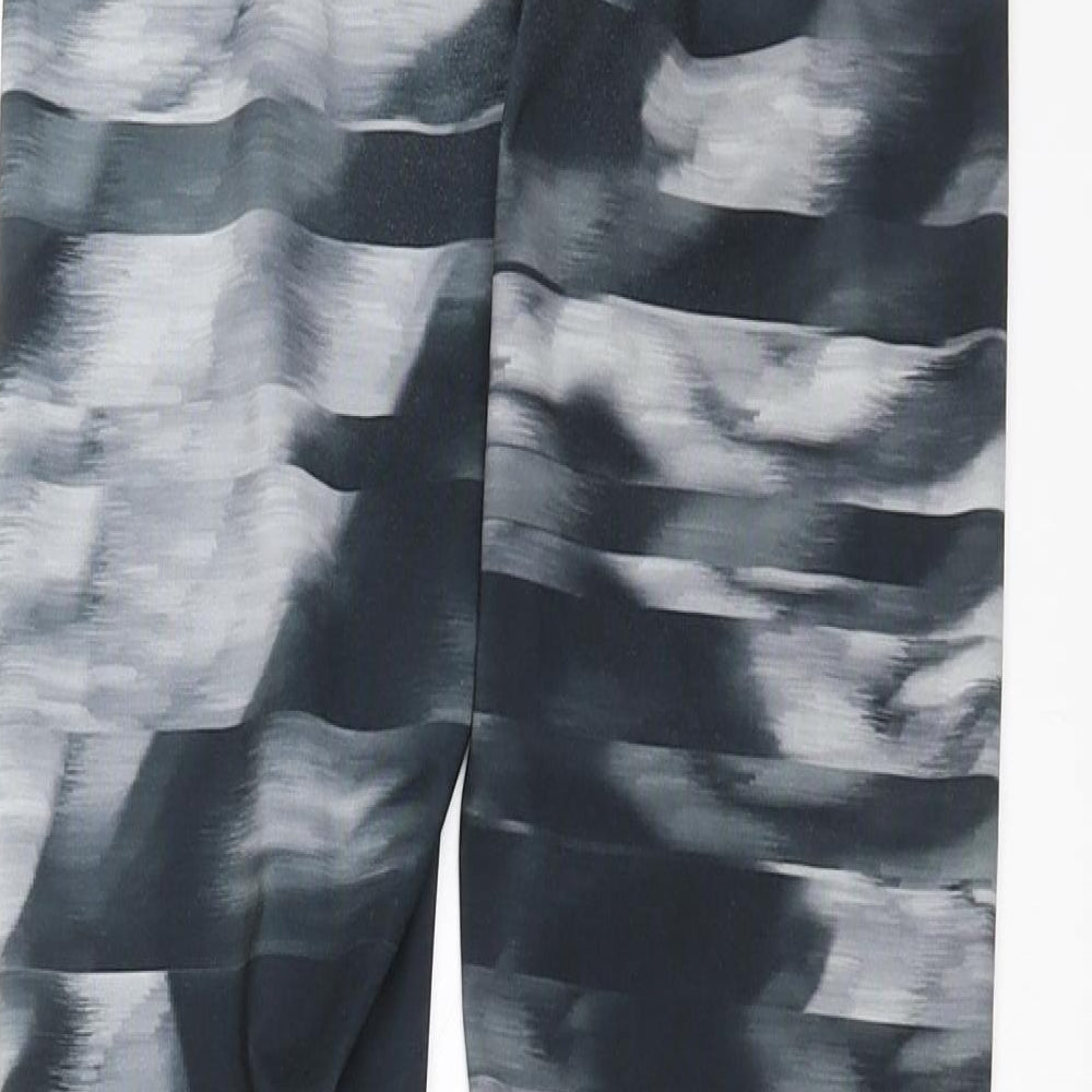 F&F Womens Black Striped  Compression Leggings Size S L29 in