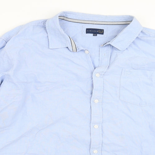 Lincoln Mens Blue    Button-Up Size 2XL