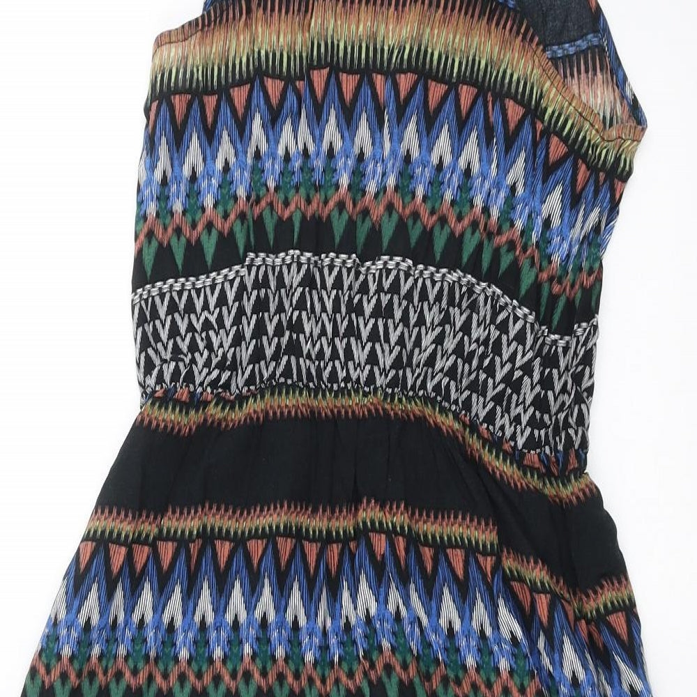 New Look Womens Black Geometric  Fit & Flare  Size 12