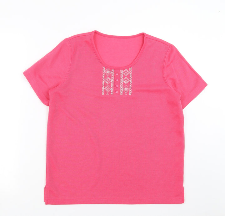 BM Womens Pink   Basic T-Shirt Size S  - Embroidered detail