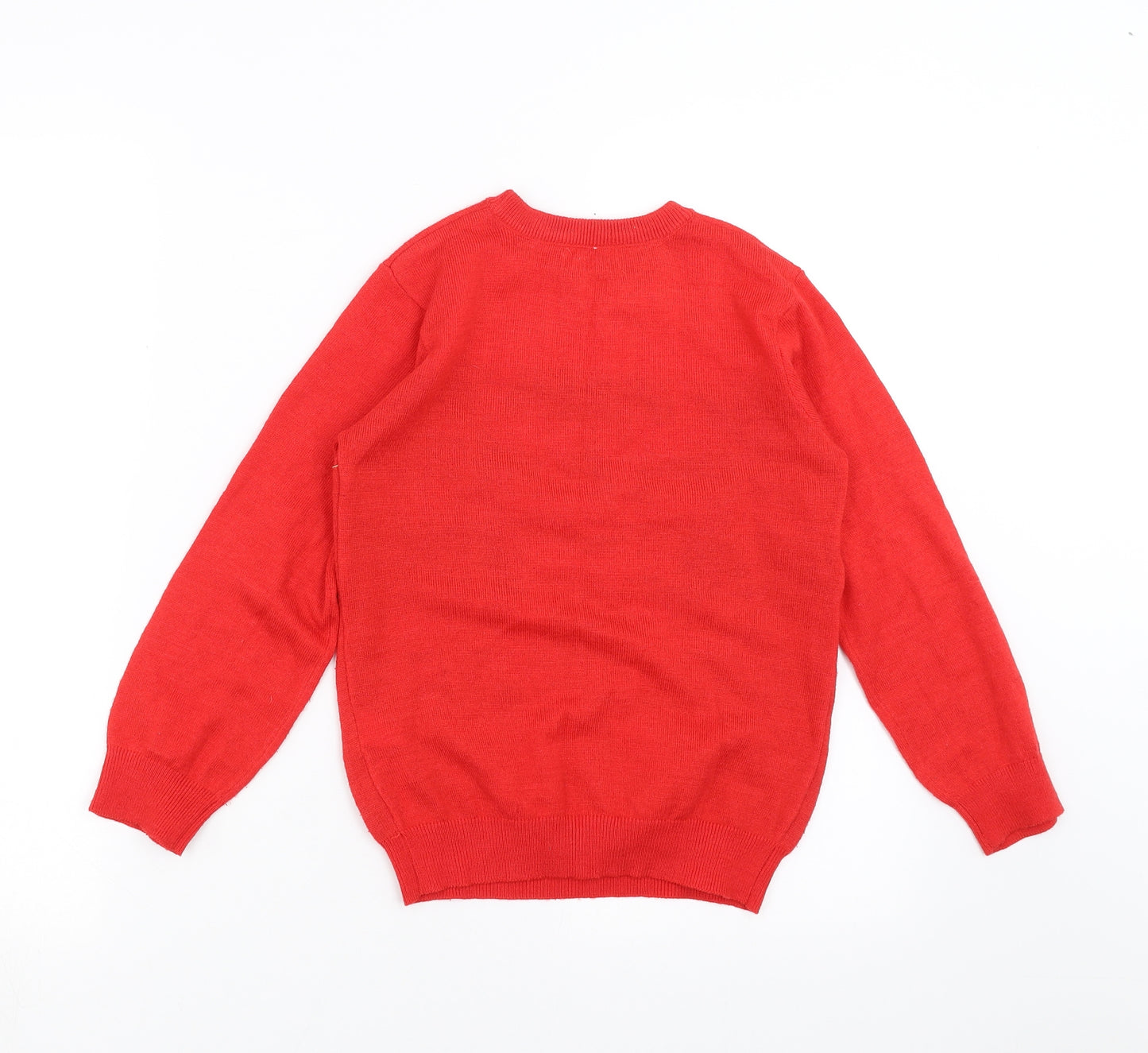 Primark Boys Red  Knit Pullover Jumper Size 7-8 Years  - christmas jumper