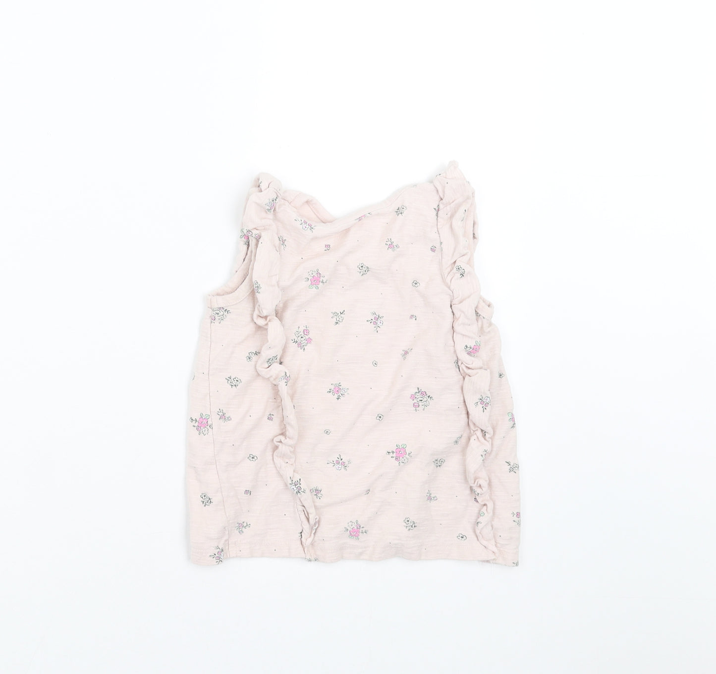 George Girls Pink Floral  Basic T-Shirt Size 3-4 Years