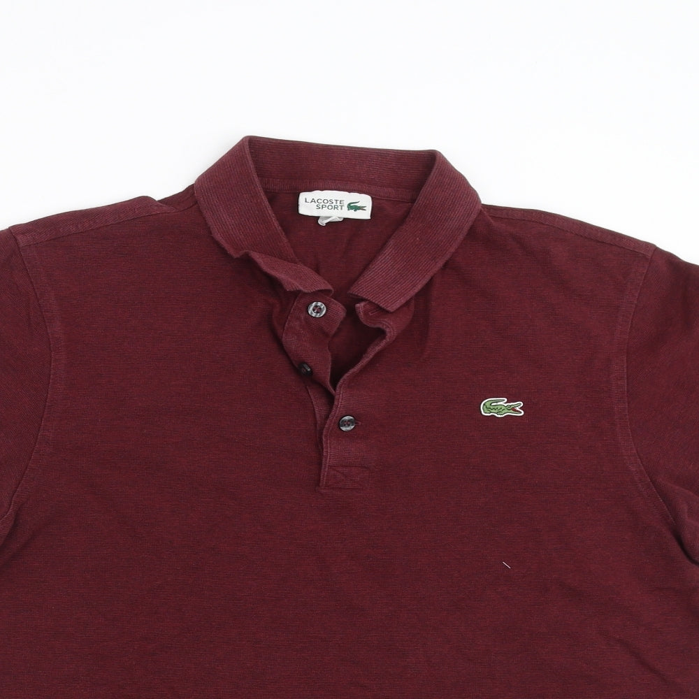 Lacoste Mens Purple    Polo Size L  - burgundy