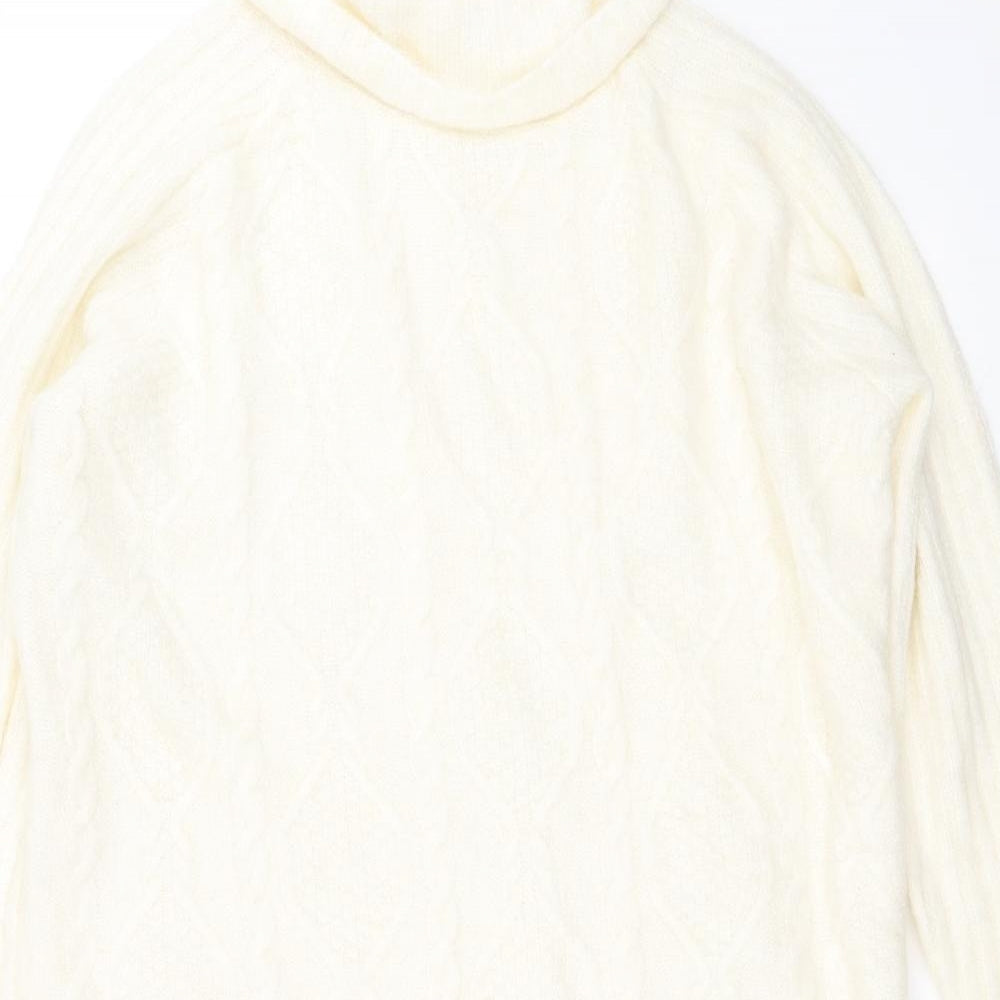 Primark Womens Ivory Geometric Knit Jumper Dress  Size M