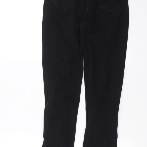 PRETTYLITTLETHING Womens Black  Denim Straight Jeans Size 6 L31 in
