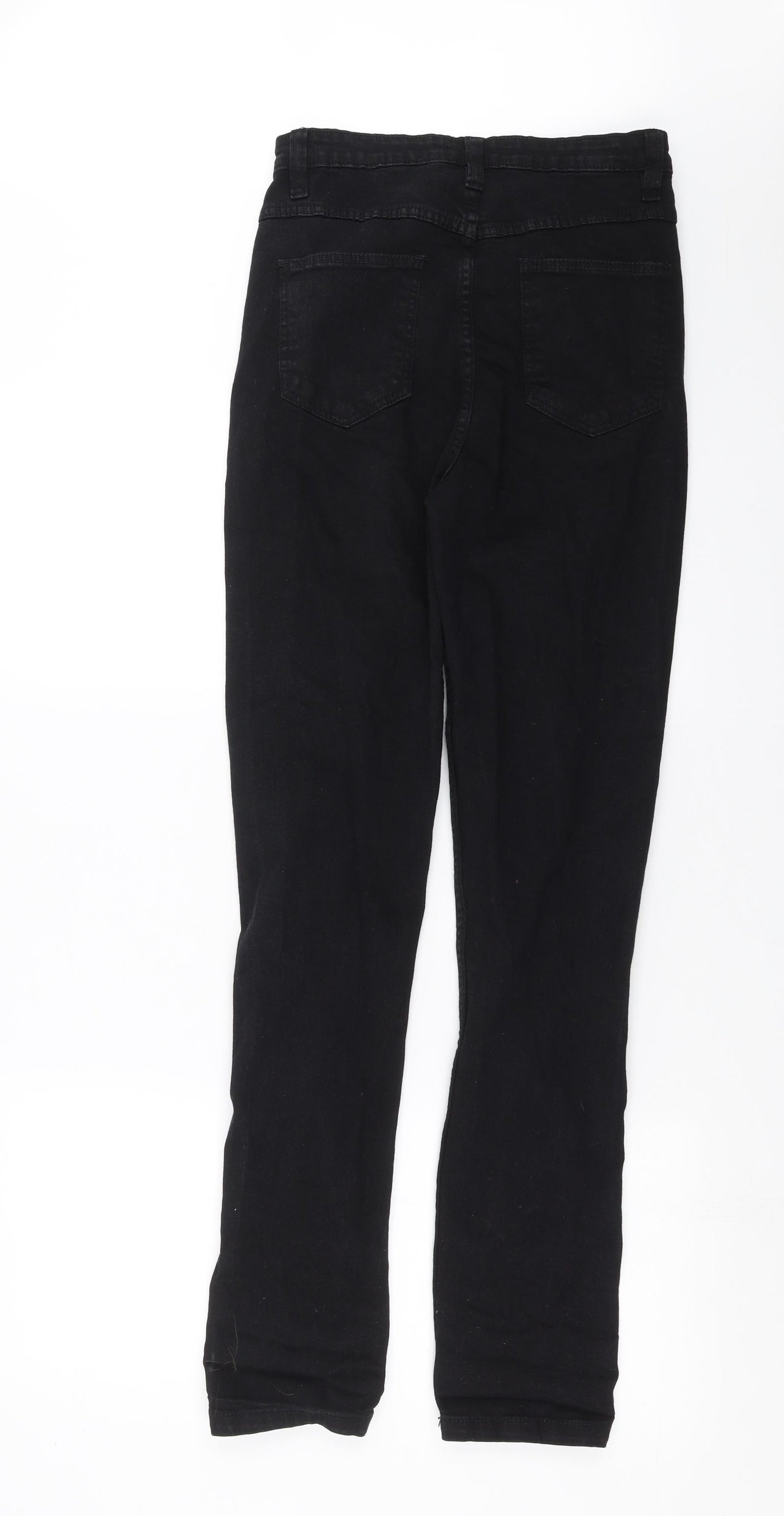 PRETTYLITTLETHING Womens Black  Denim Straight Jeans Size 6 L31 in