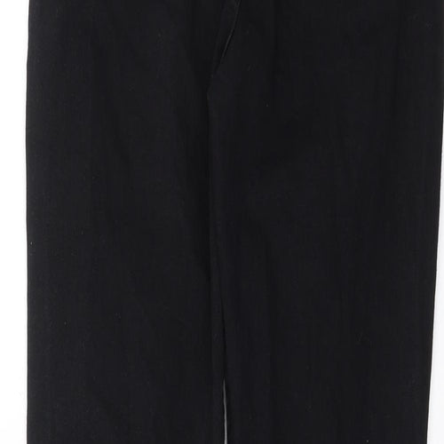 PRETTYLITTLETHING Womens Black  Denim Straight Jeans Size 6 L31 in