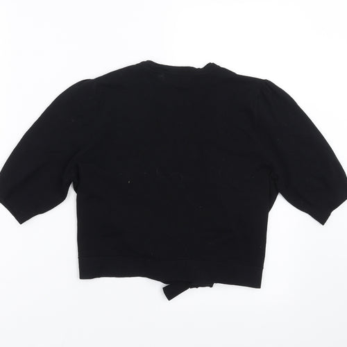 Marks and Spencer Womens Black  Knit Shrug Jumper Size 12  - tie Front Detail