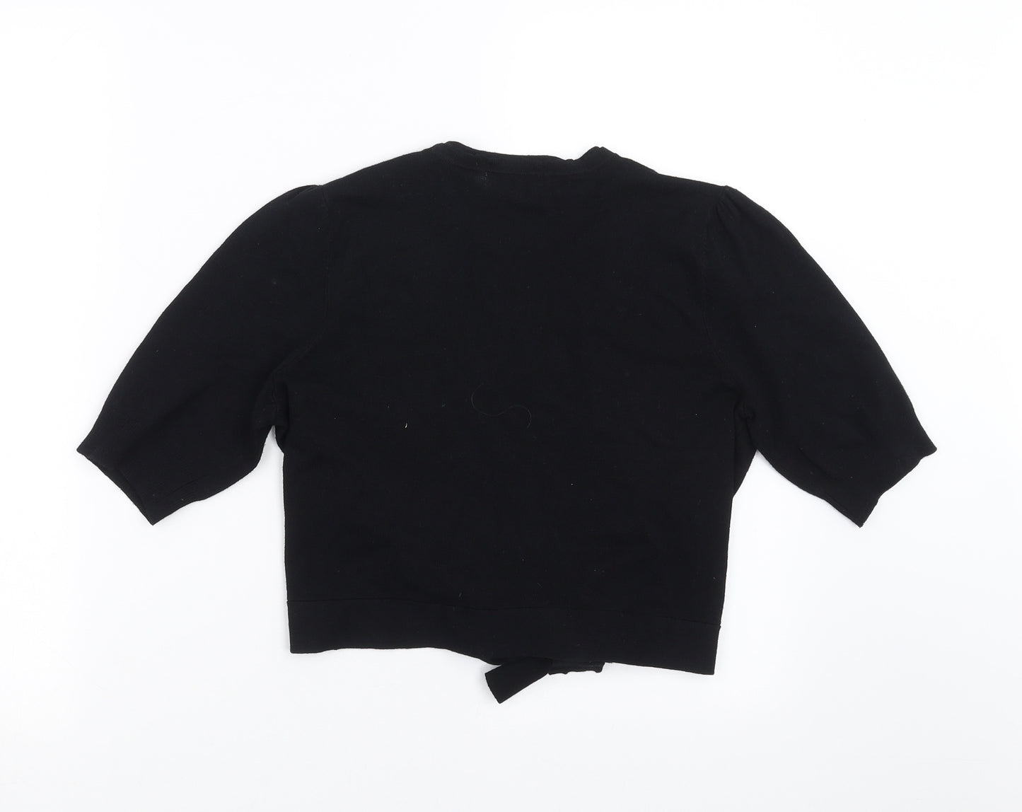 Marks and Spencer Womens Black  Knit Shrug Jumper Size 12  - tie Front Detail