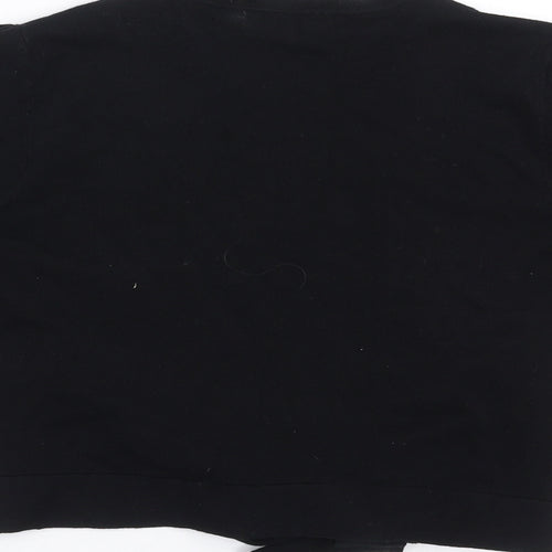 Marks and Spencer Womens Black  Knit Shrug Jumper Size 12  - tie Front Detail