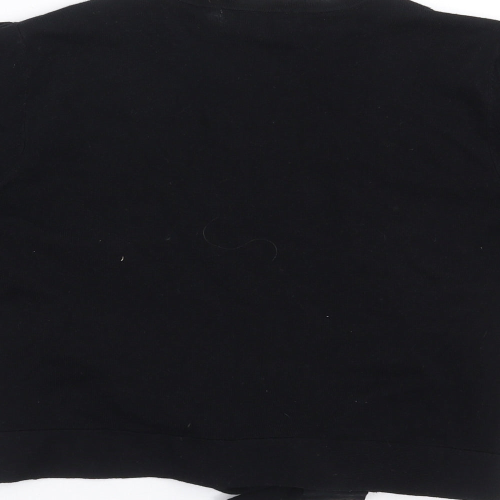 Marks and Spencer Womens Black  Knit Shrug Jumper Size 12  - tie Front Detail