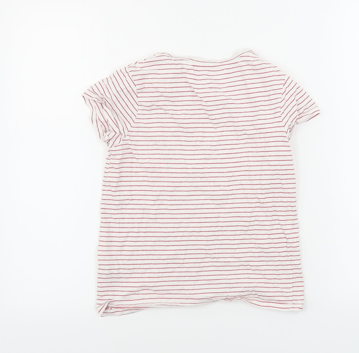 NEXT  Girls White Striped  Basic T-Shirt Size 10 Years