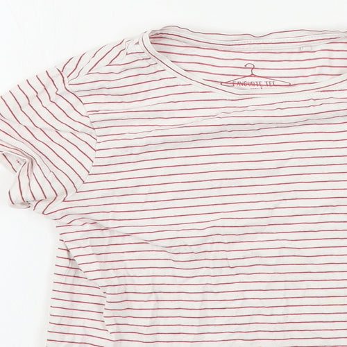 NEXT  Girls White Striped  Basic T-Shirt Size 10 Years