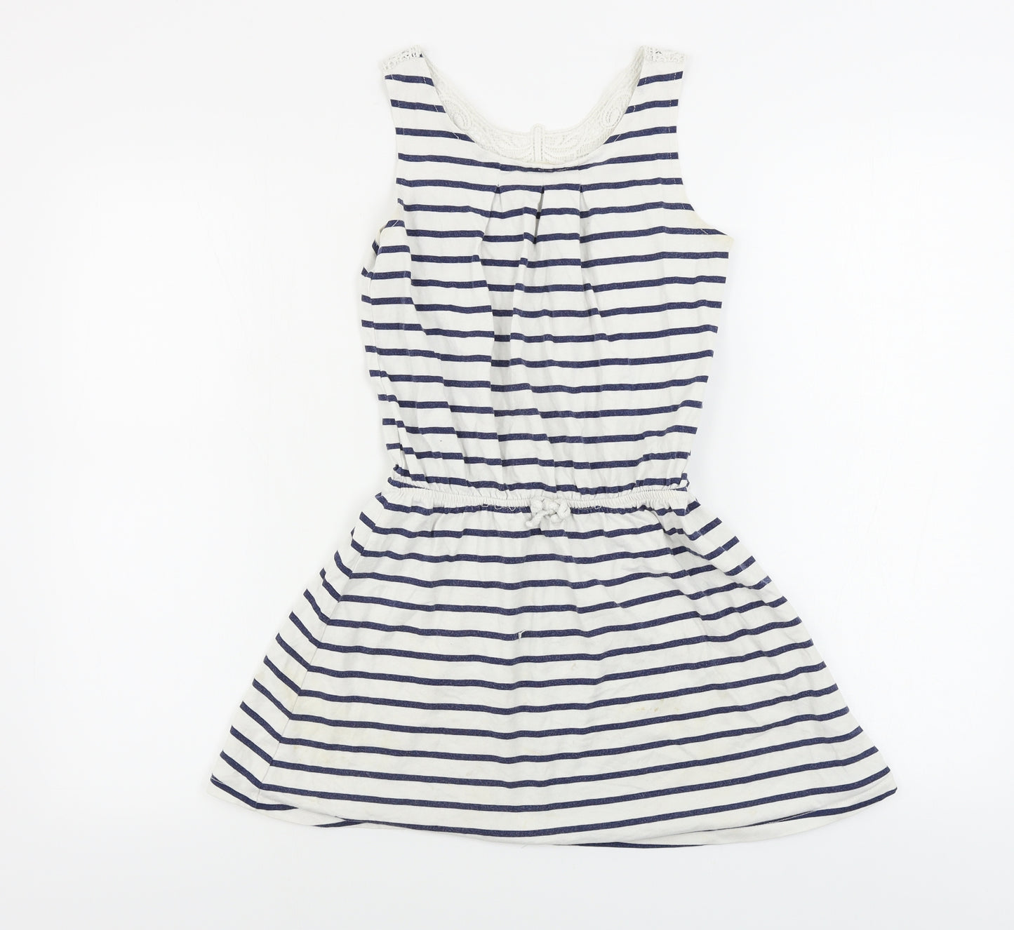 H&M  Girls White Striped  A-Line  Size 9-10 Years