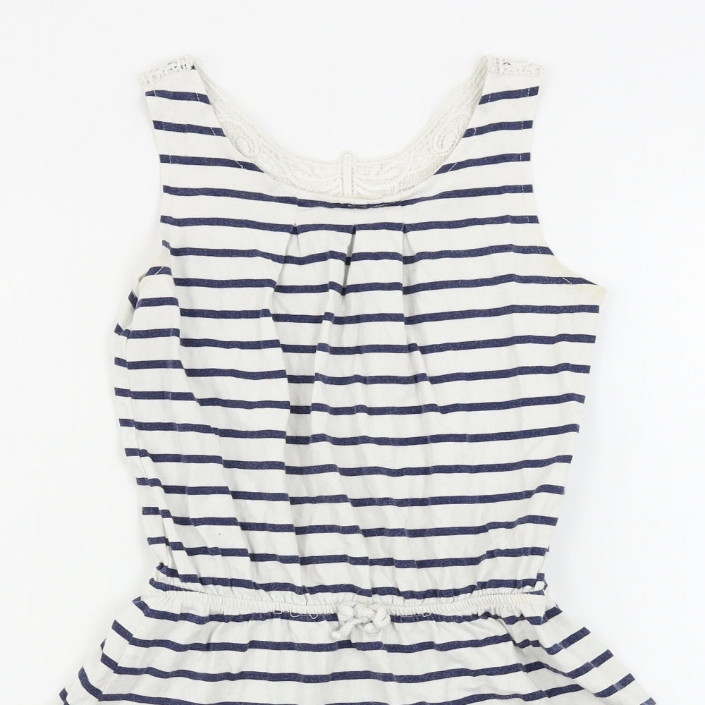 H&M  Girls White Striped  A-Line  Size 9-10 Years