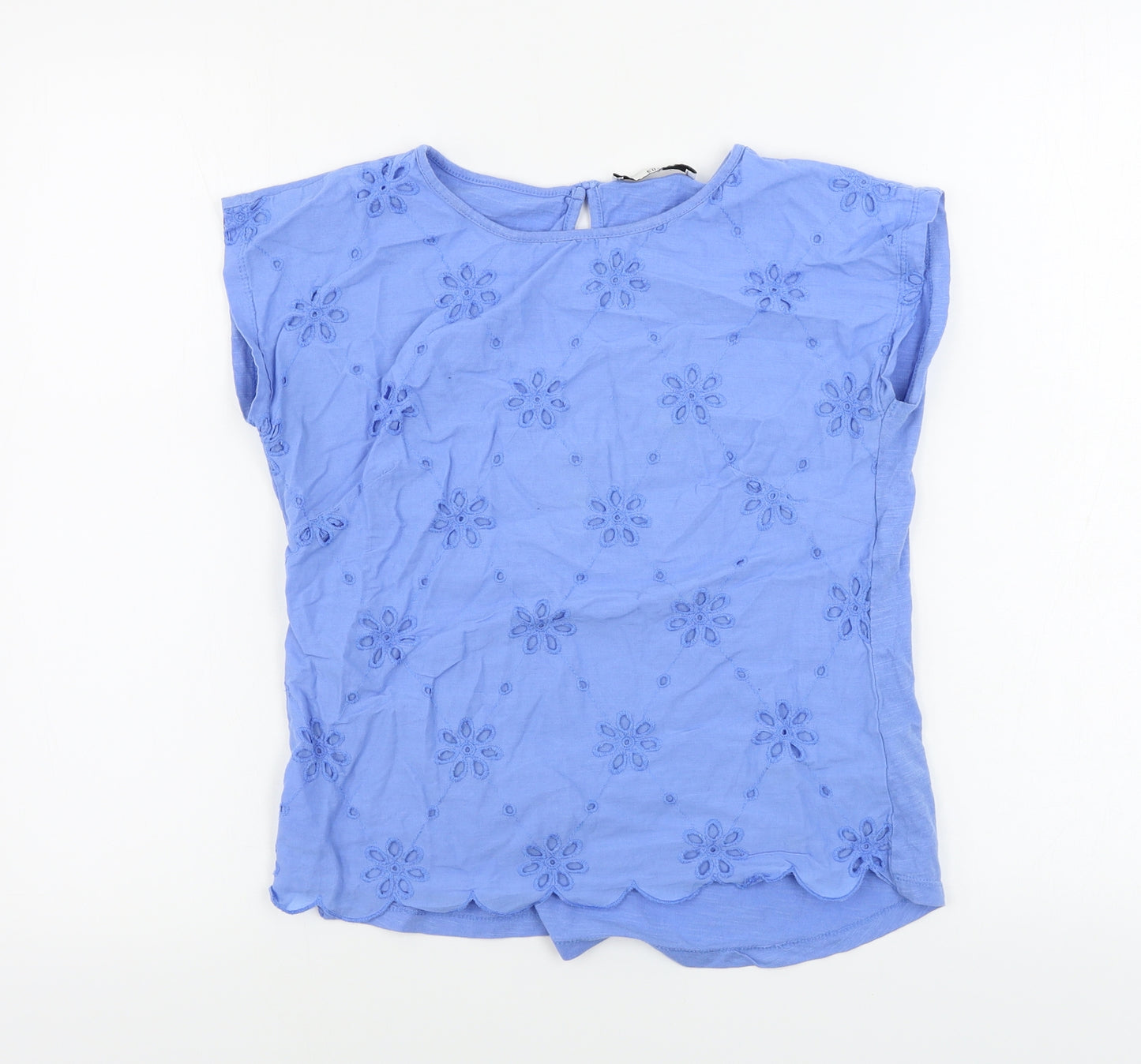 Marks and Spencer  Girls Blue Floral  Basic T-Shirt Size 12-13 Years