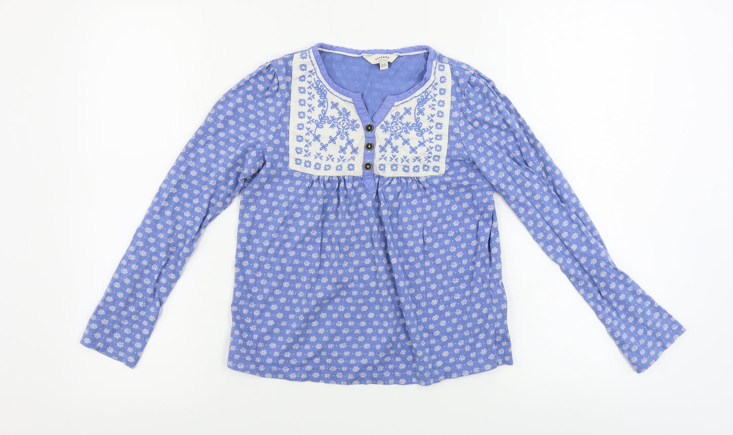Fat Face  Girls Blue   Basic T-Shirt Size 8-9 Years