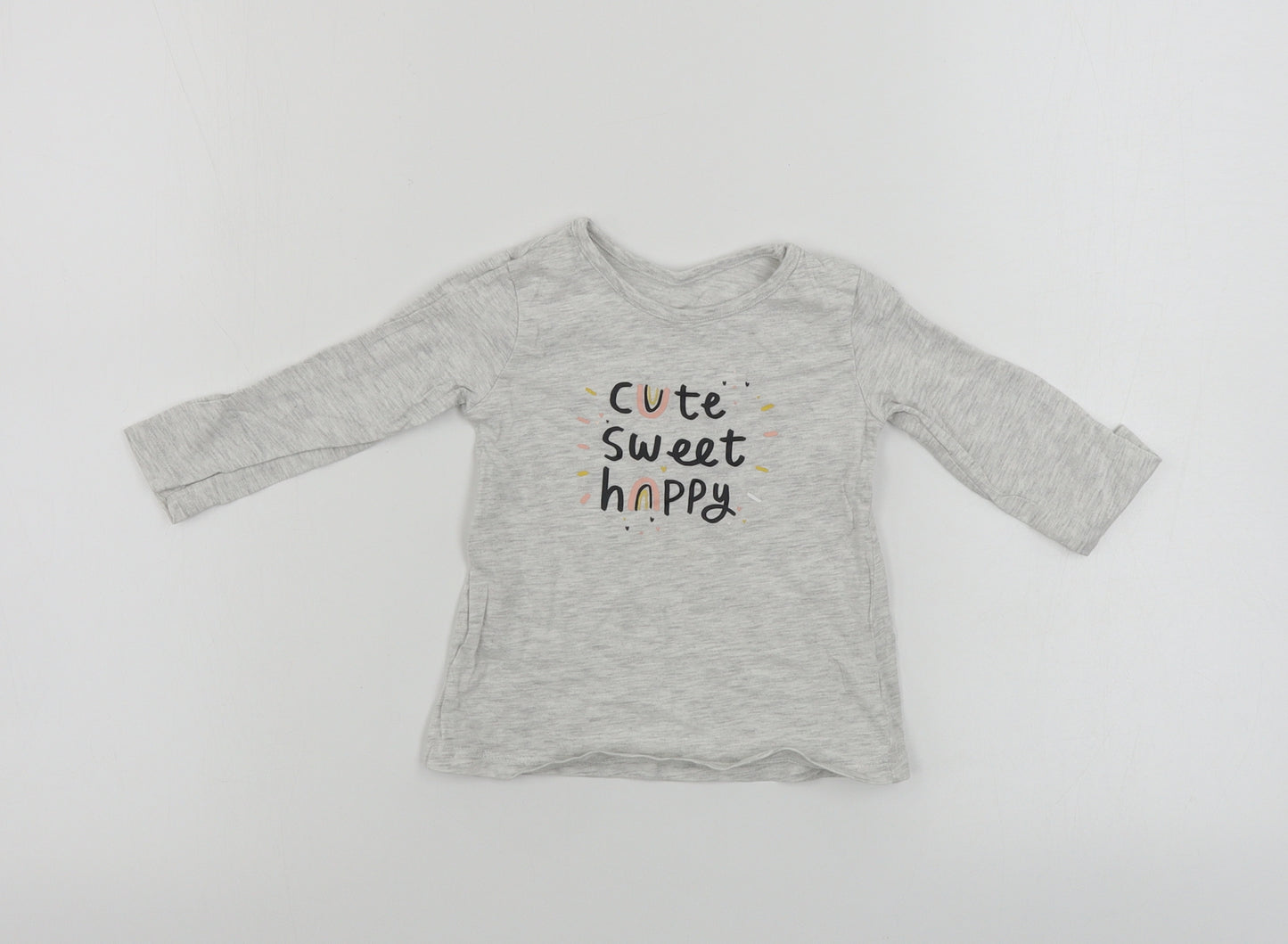 George  Girls Grey   Basic T-Shirt Size 6-9 Months
