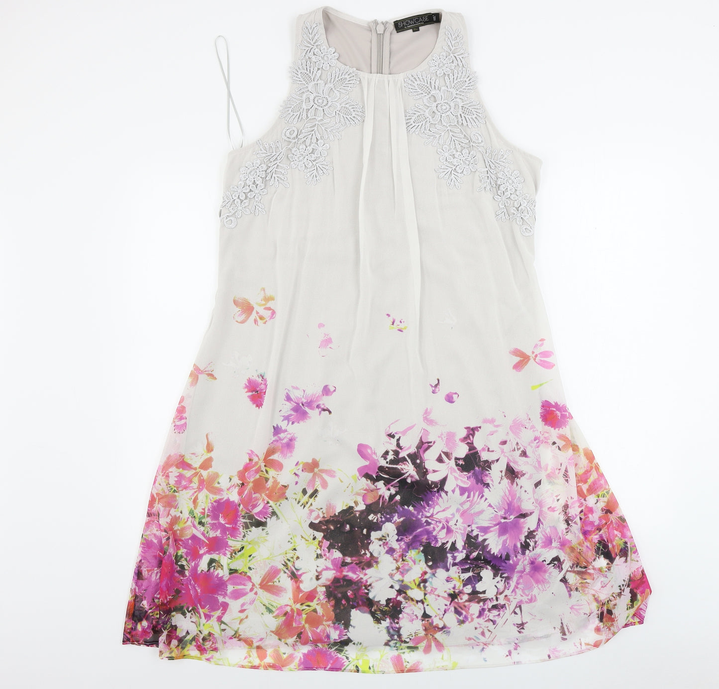 Dorothy Perkins  Womens White Floral  A-Line  Size 18