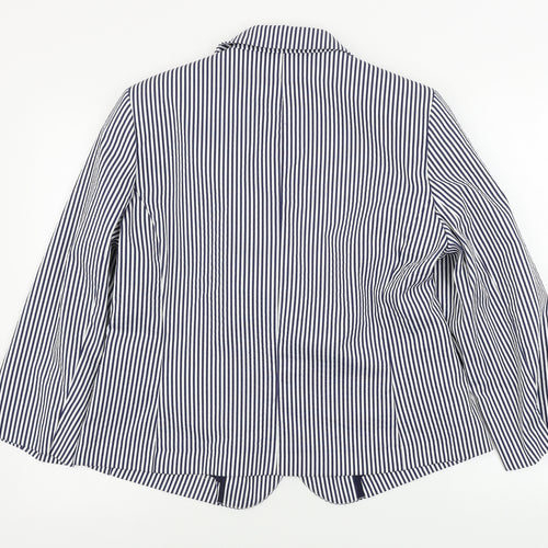 Artigiano  Womens White Striped  Jacket Blazer Size 18