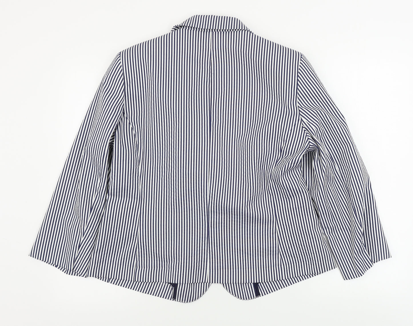 Artigiano  Womens White Striped  Jacket Blazer Size 18