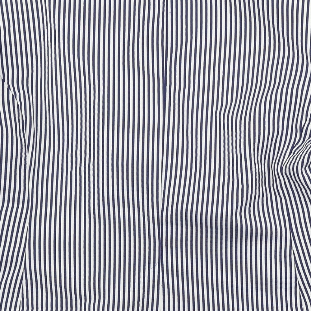 Artigiano  Womens White Striped  Jacket Blazer Size 18