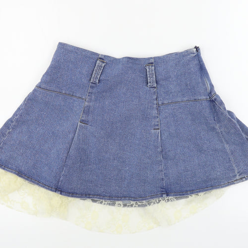 Preworn  Womens Blue   A-Line Skirt Size S