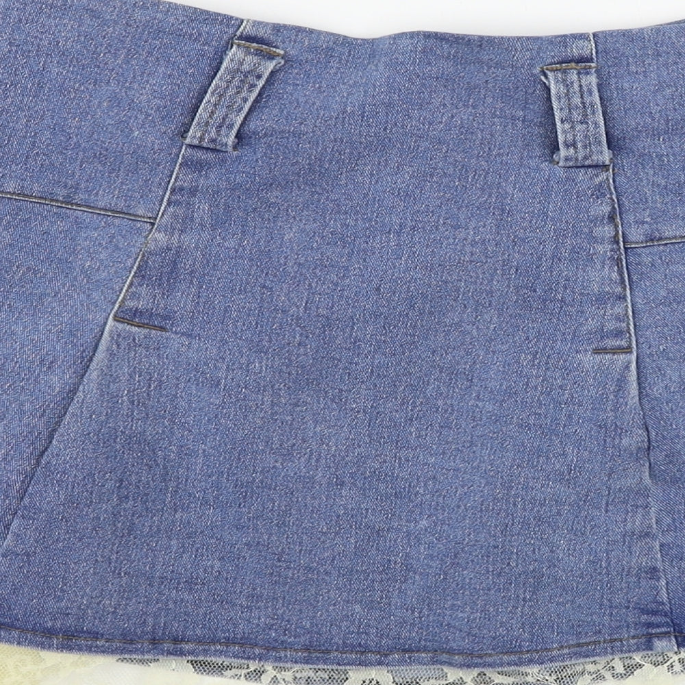 Preworn  Womens Blue   A-Line Skirt Size S