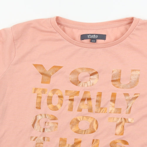 studio  Womens Pink   Basic T-Shirt Size 10
