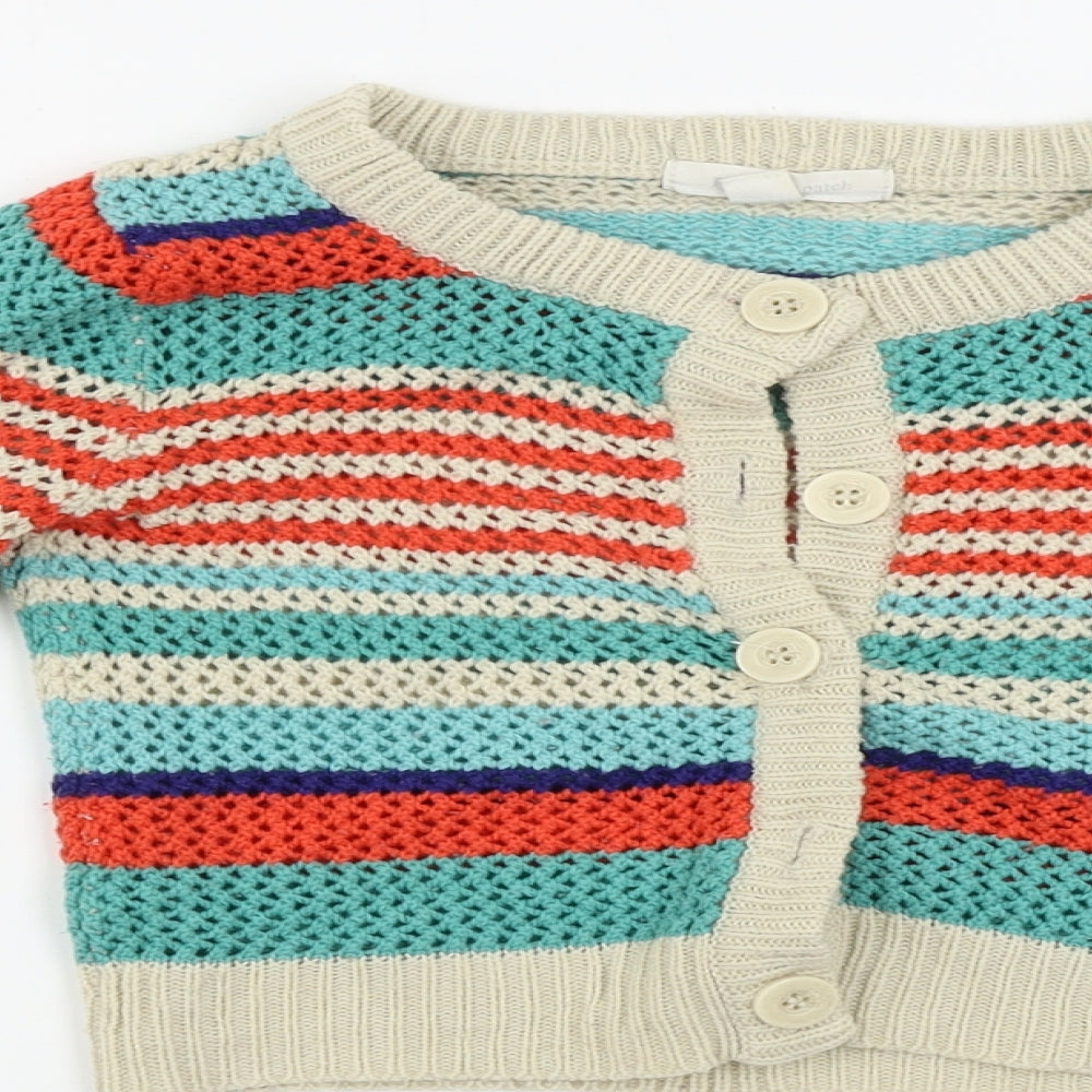 Pumpkin Patch  Girls Beige Striped  Cardigan Jumper Size 9 Years