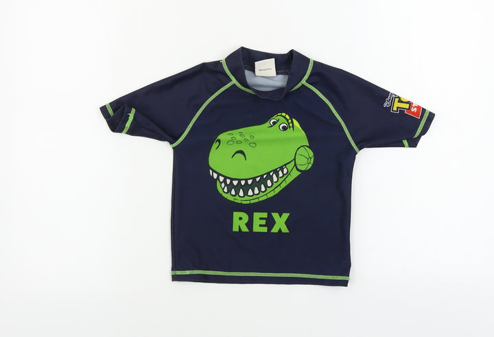 Disney Toy Story Boys Blue Basic T-Shirt Size 4-5 Years - Dinasour Print