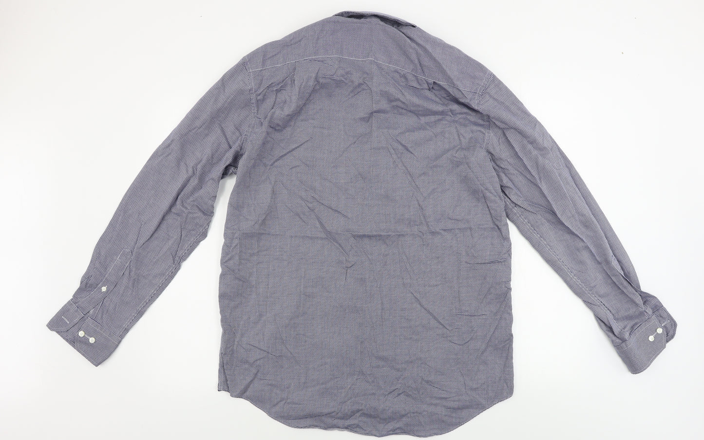 Marks and Spencer  Mens Blue Check   Button-Up Size 16.5