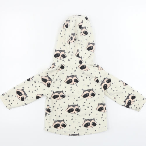 NEXT  Girls Beige Animal Print  Pullover Hoodie Size 2 Years