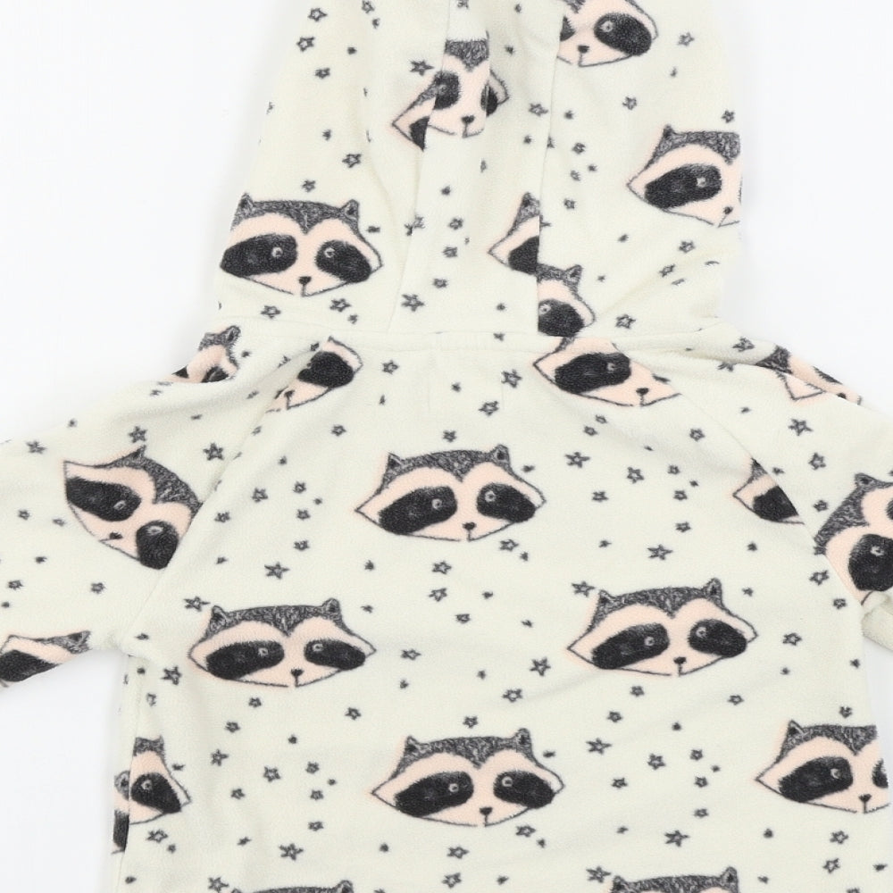 NEXT  Girls Beige Animal Print  Pullover Hoodie Size 2 Years