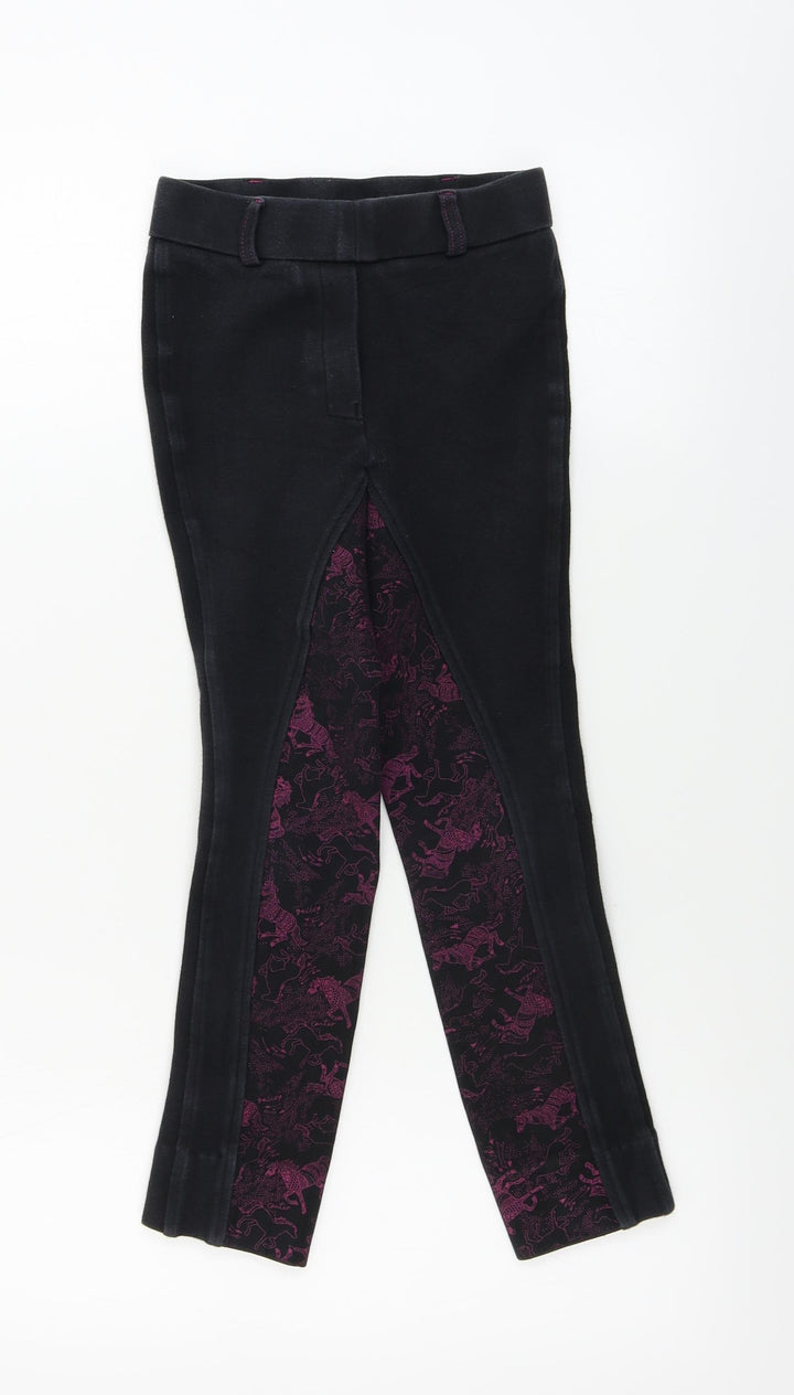 Harry Hall Girls Black Jegging Trousers Size 6 Years