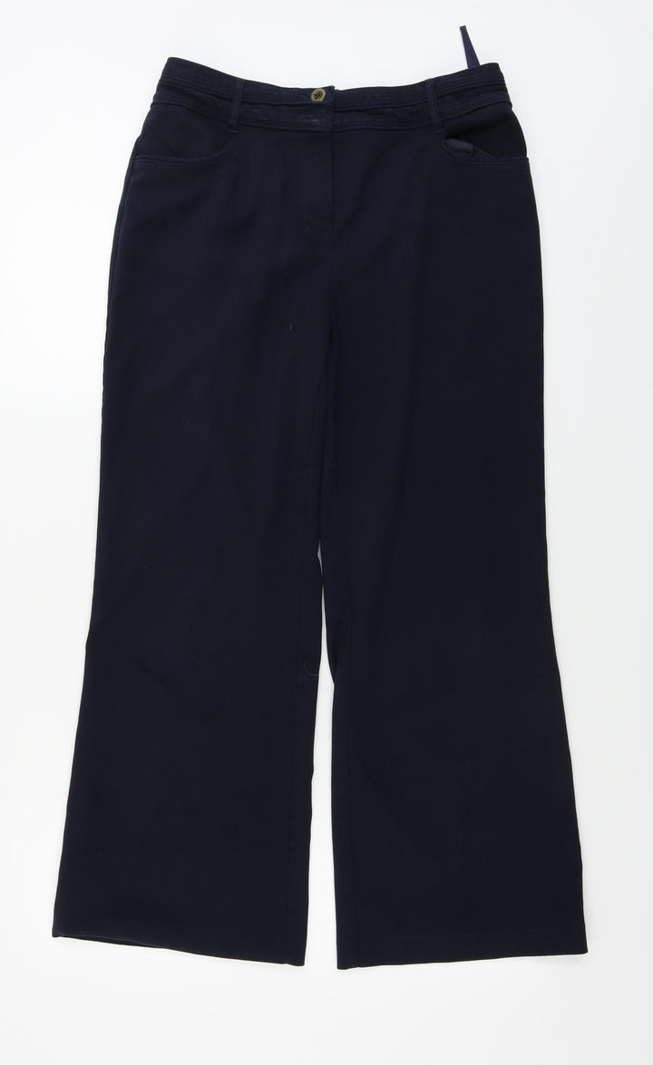 Per Una Womens Blue Trousers Size 10 L25 in