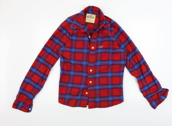 Hollister Mens Red Check   Button-Up Size S
