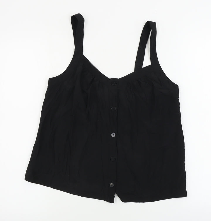 H&M Womens Black Basic Blouse Size 12
