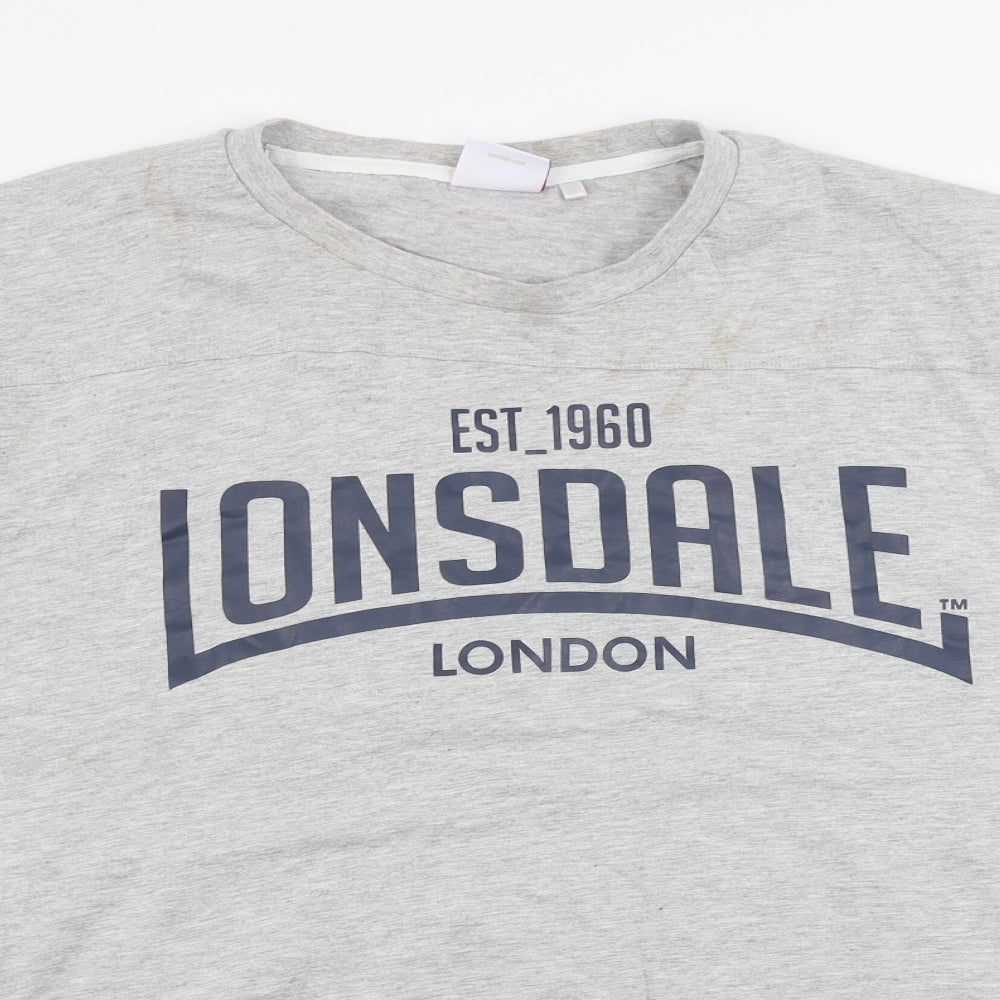 Lonsdale  Mens Grey    T-Shirt Size 4XL