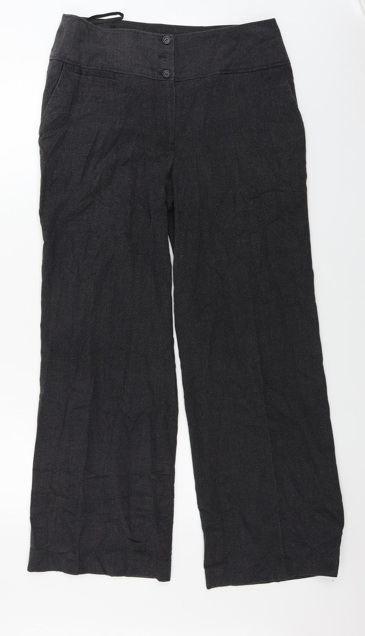 EWM Womens Grey Paisley Trousers Size 12 L28 in