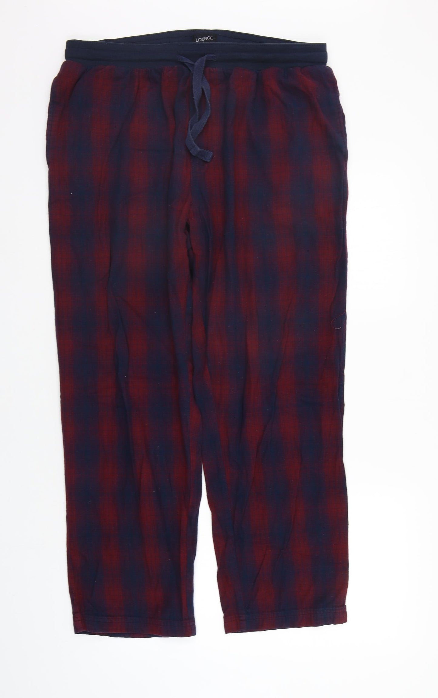 George Mens Red Check   Pyjama Pants Size L  - Elasticated Waist