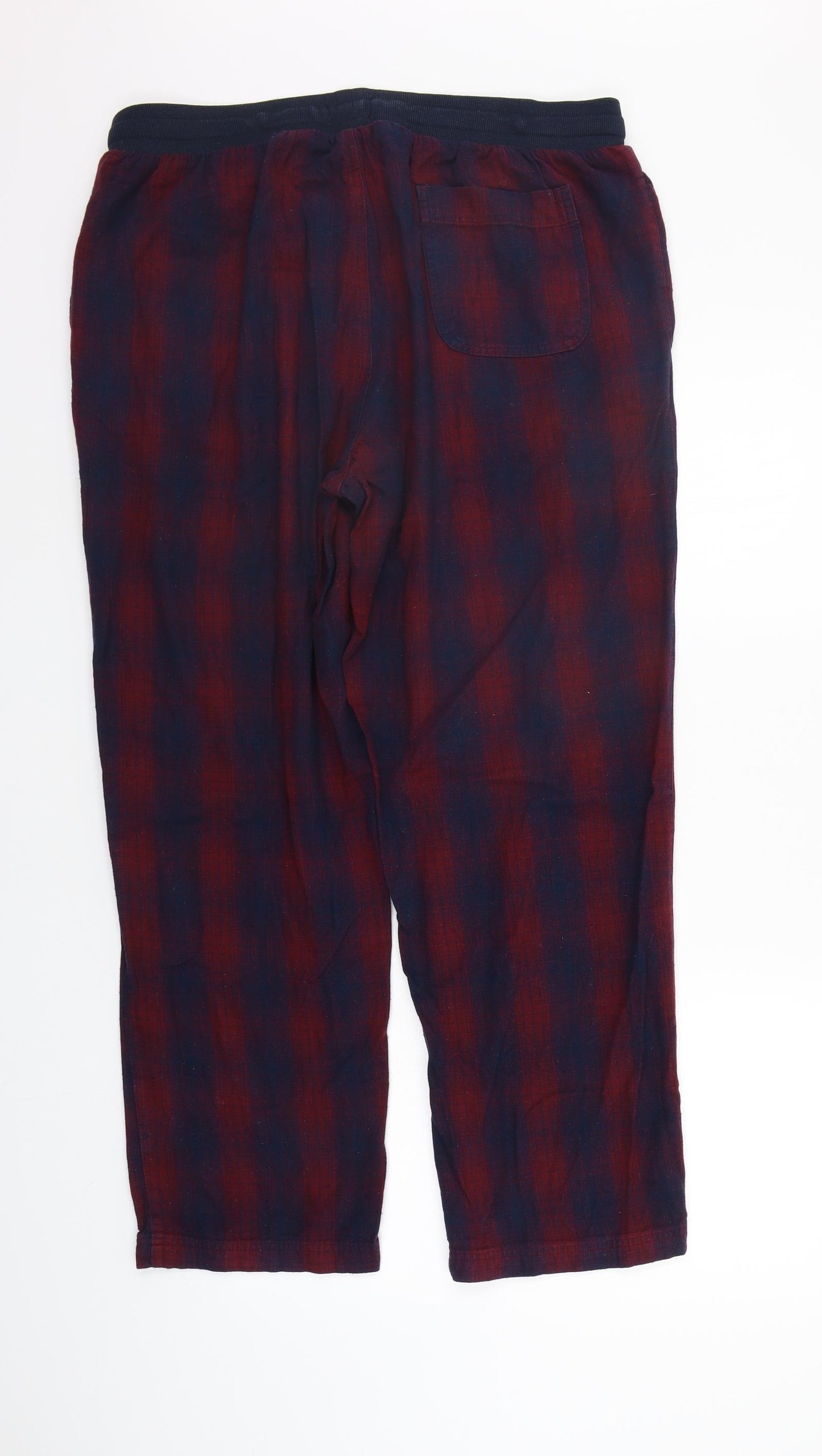 George Mens Red Check   Pyjama Pants Size L  - Elasticated Waist