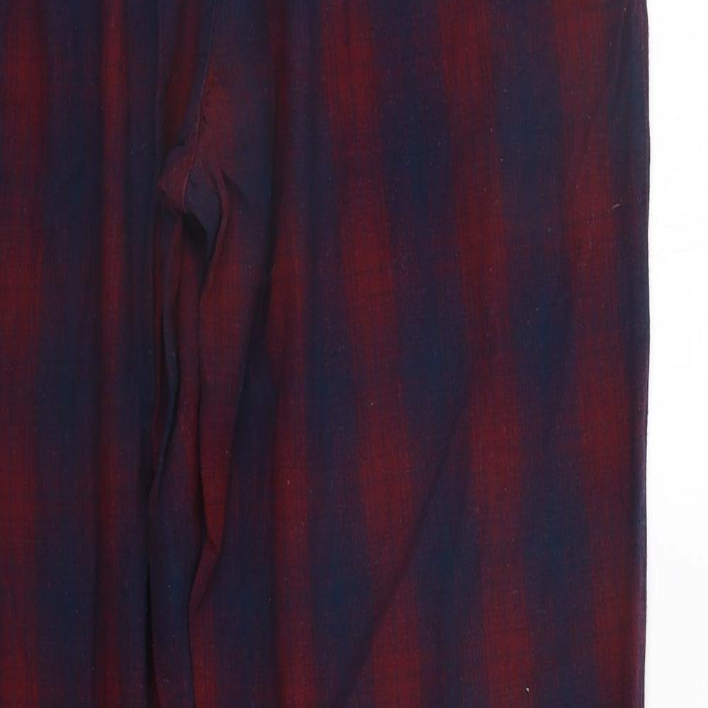George Mens Red Check   Pyjama Pants Size L  - Elasticated Waist