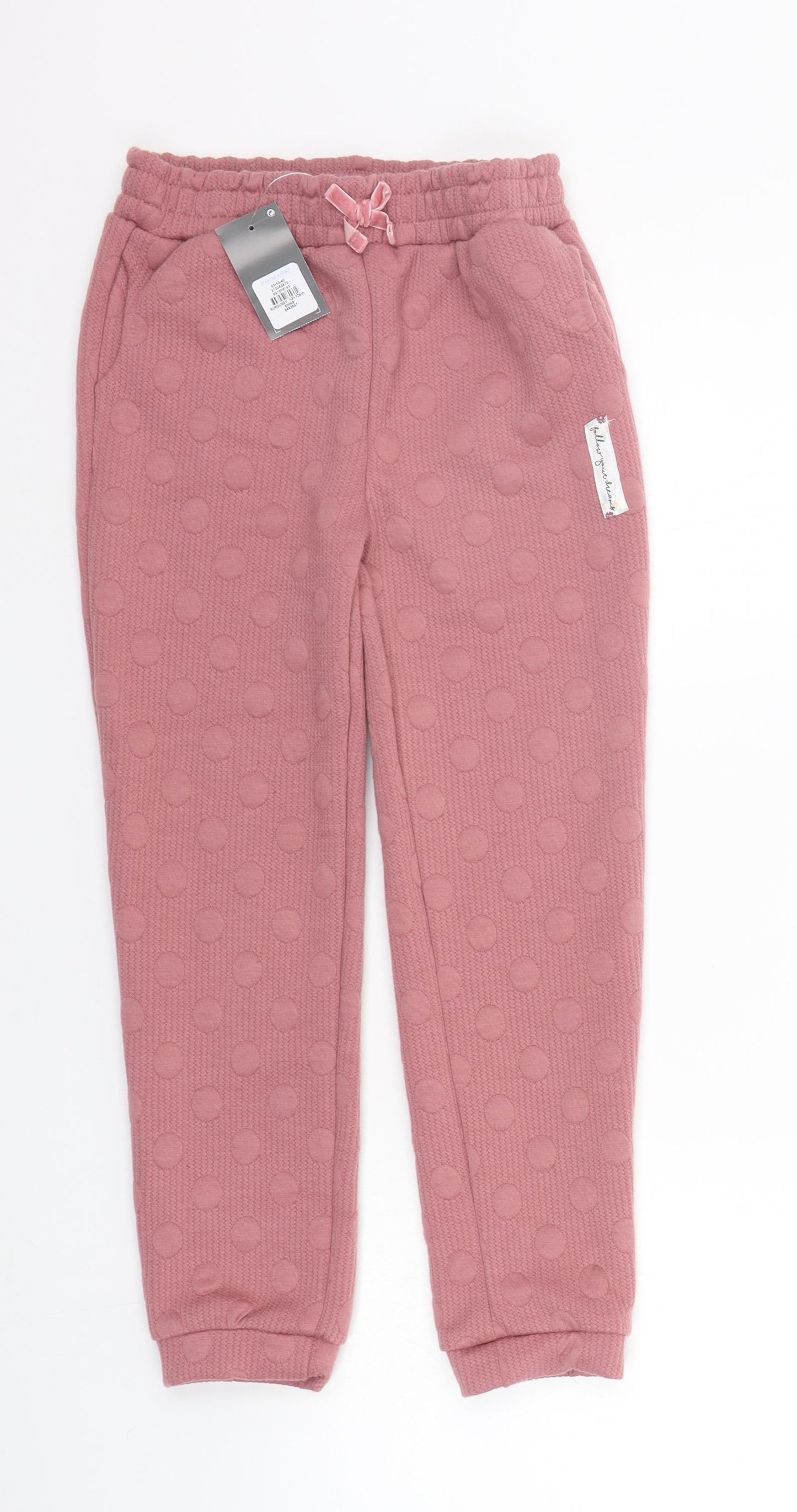 Marks and Spencer Girls Pink   Jogger Trousers Size 7-8 Years - Elasticated Waist