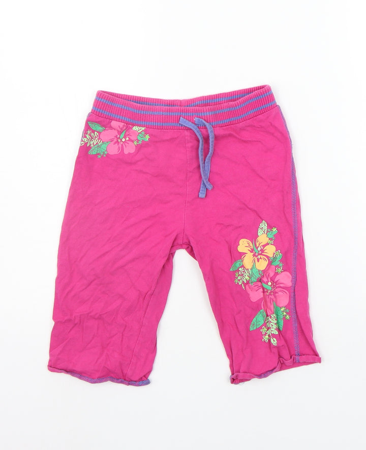 Adams Girls Pink Floral  Jogger Trousers Size 7 Years